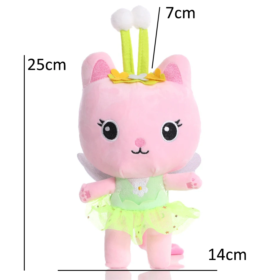 25cm 8Pcs Kawaii Gabby doll house plush toy cartoon stuffed animal mermaid cat mermaid plush doll children's Christmas gift