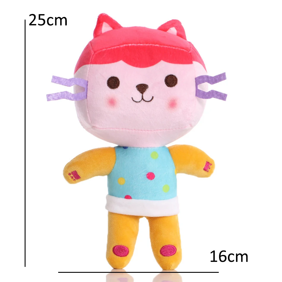25cm 8Pcs Kawaii Gabby doll house plush toy cartoon stuffed animal mermaid cat mermaid plush doll children's Christmas gift