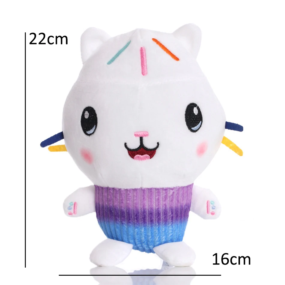 25cm 8Pcs Kawaii Gabby doll house plush toy cartoon stuffed animal mermaid cat mermaid plush doll children's Christmas gift