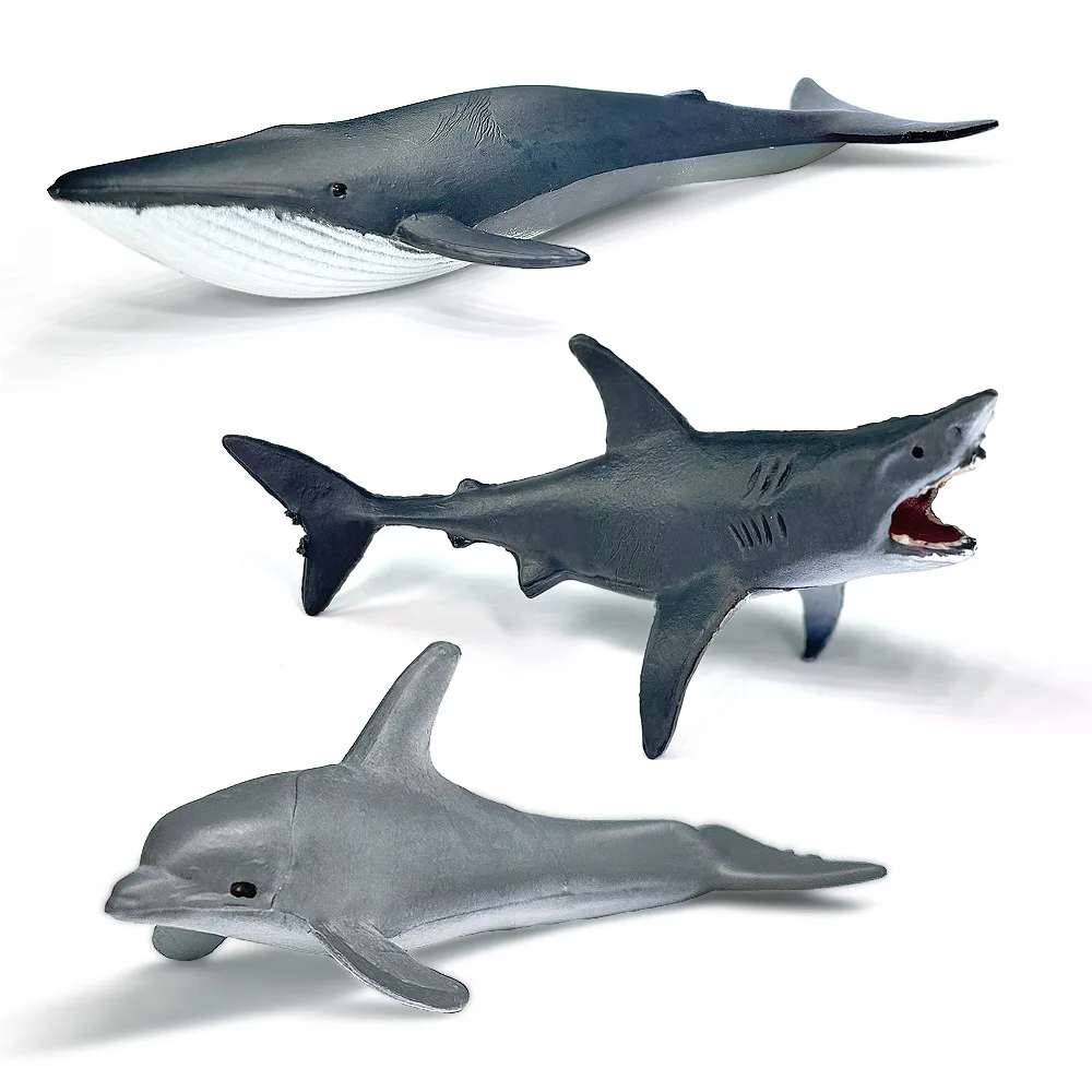 12pcs/set Updated Simulated Marine Animals Penguin Toy Model Realistic Sea Life Turtle Whale Toys For Children Christmas Gifts