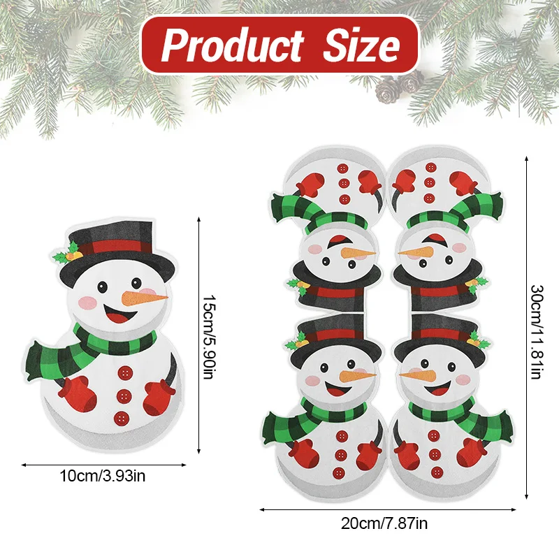 20-100Pcs Christmas Disposable Paper Napkins Cute Snowman Tissues 2025 Christmas Party Home Table Decoration Supplies New Year