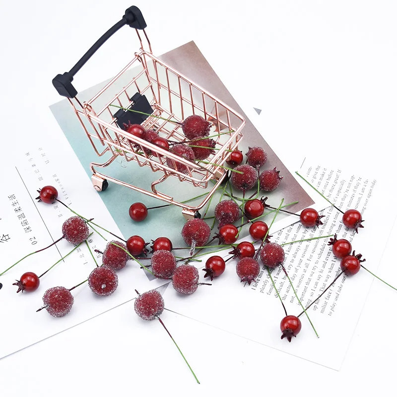 50/100Pcs Christmas Party Decoration Pomegranate Fruit Home Wedding Bridal Accessory Decorative Flowers Wreath Artificial Plants