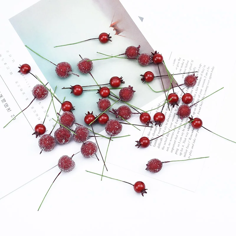 50/100Pcs Christmas Party Decoration Pomegranate Fruit Home Wedding Bridal Accessory Decorative Flowers Wreath Artificial Plants