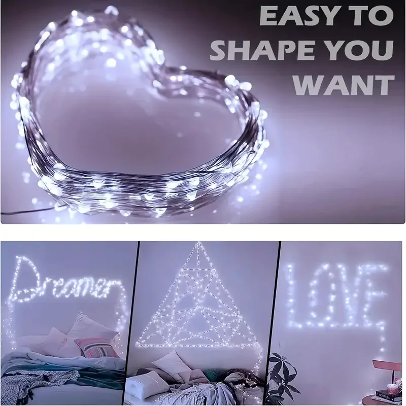 50-300LED Fairy Light Battery Operated, with Remote ,8mode Waterproof Christmas Decorative Light String Birthday, Party, Holiday