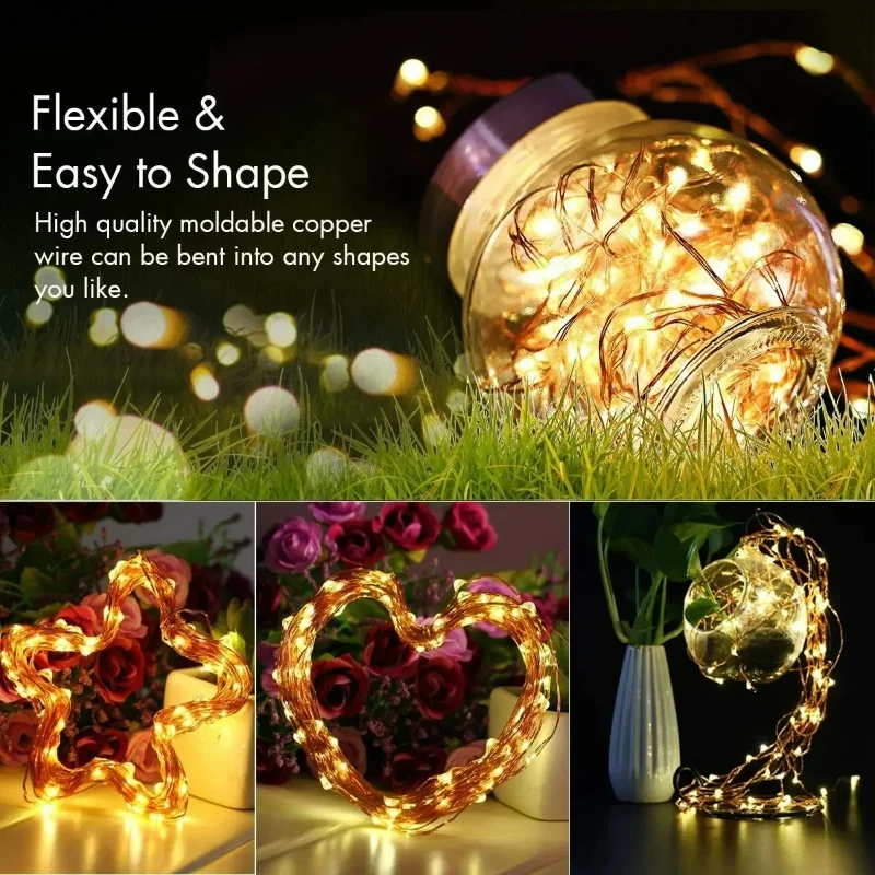 50-300LED Fairy Light Battery Operated, with Remote ,8mode Waterproof Christmas Decorative Light String Birthday, Party, Holiday