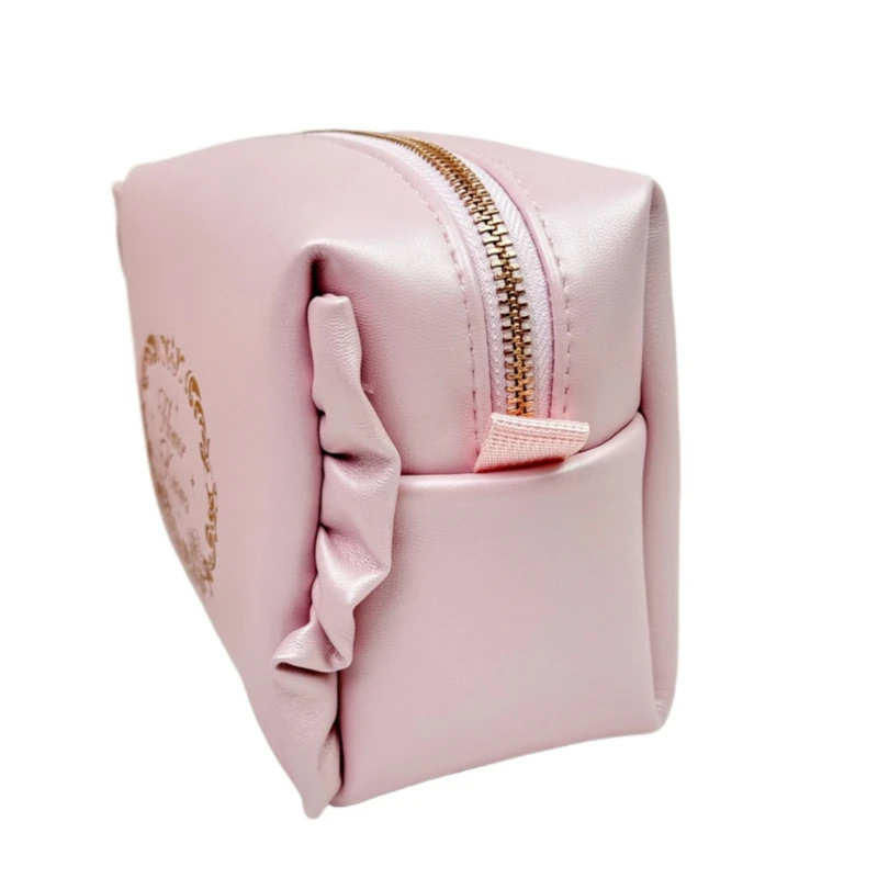 Flower Knows Limited Pink Cosmetic Bag Large Capacity Portable Toiletry Storage Bag Christmas Plush Bag Handbag