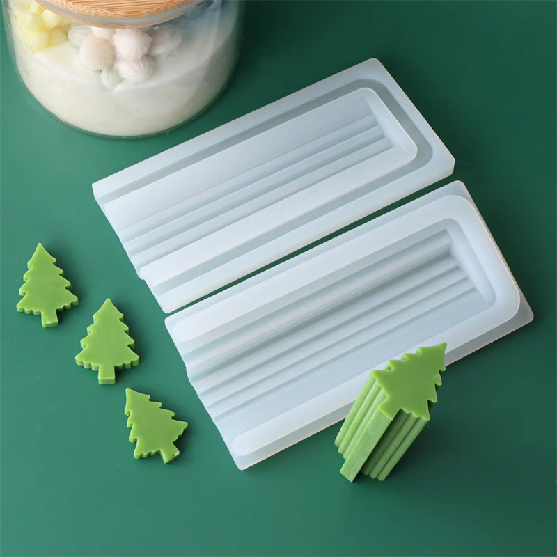 Christmas Tree Elk Beard Tube Column Silicone Candle Soap Mold DIY Embed Soap Making Supplies Silicone Mold Soap