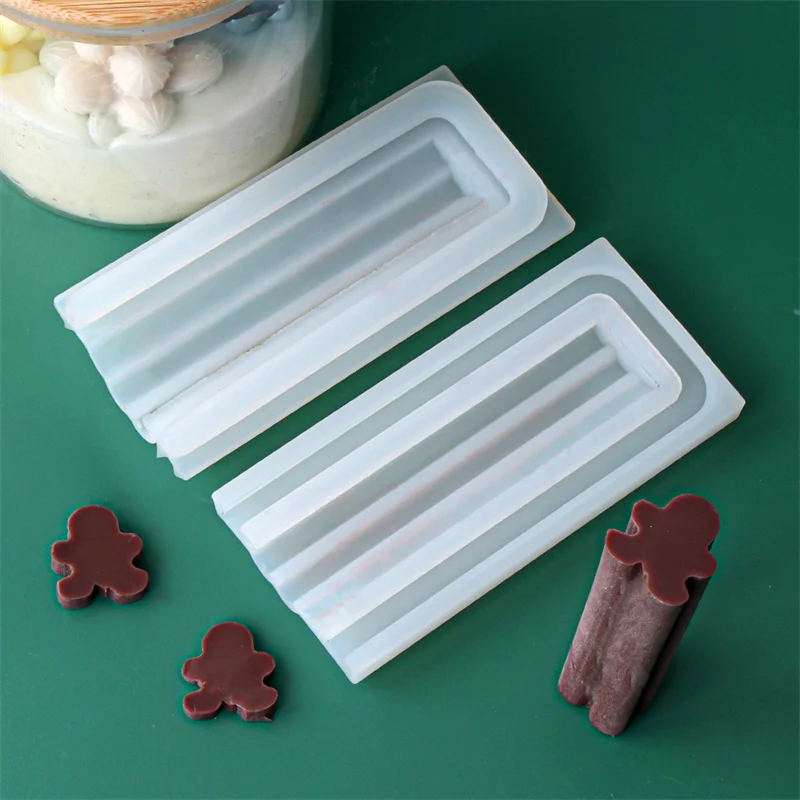 Christmas Tree Elk Beard Tube Column Silicone Candle Soap Mold DIY Embed Soap Making Supplies Silicone Mold Soap