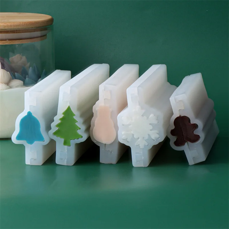 Christmas Tree Elk Beard Tube Column Silicone Candle Soap Mold DIY Embed Soap Making Supplies Silicone Mold Soap
