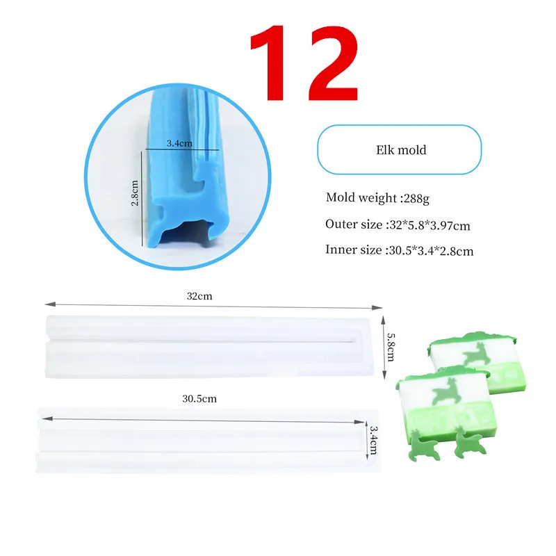 Christmas Tree Elk Beard Tube Column Silicone Candle Soap Mold DIY Embed Soap Making Supplies Silicone Mold Soap
