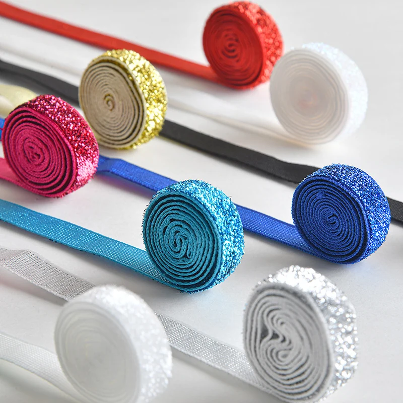 50Yard 10mm Multicolor Shimmer Velvet Ribbon Sparkle Glitter Ribbon For DIY Craft Christmas Gift Wrapping Wedding Decor