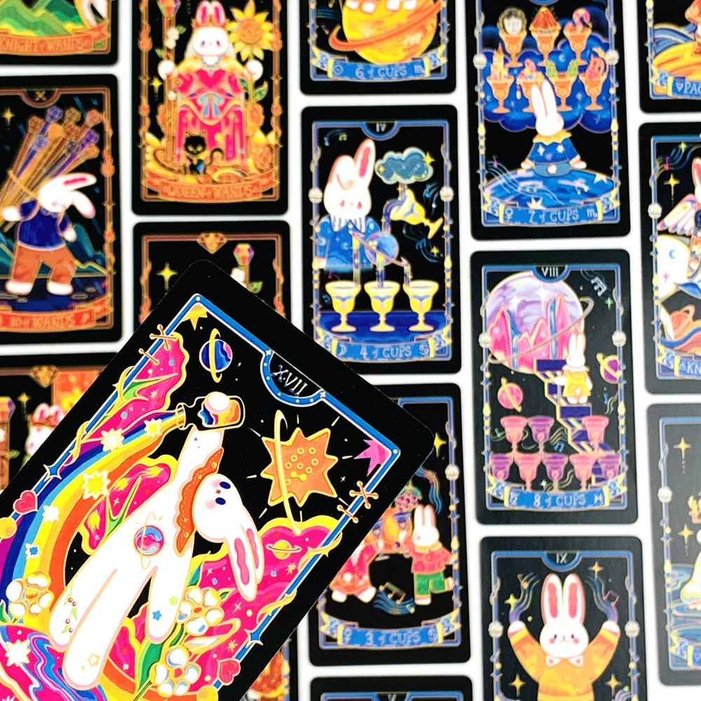New Tarot Deck 78pcs Cute Rabbit-themed Tarot Cards,Meditation & Divination & Collection Cards,Halloween and Christmas Gifts