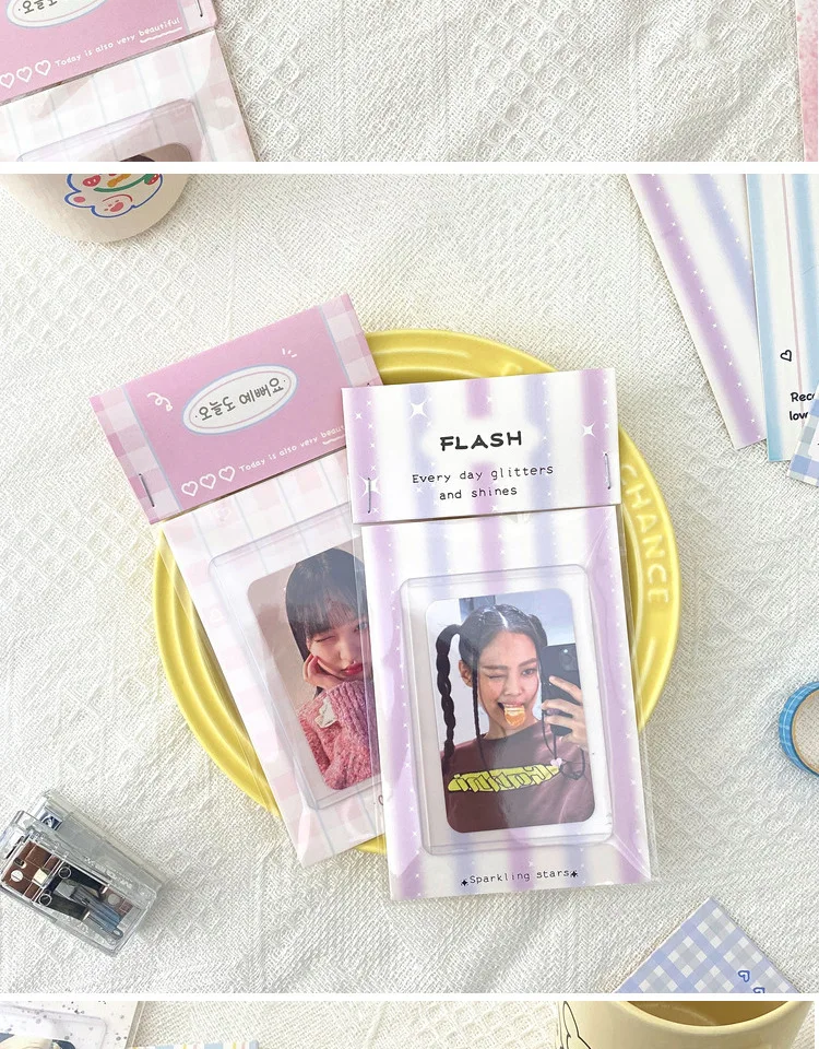 10set Kawaii Kpop Photocard Holder Photo Card Collection Bag DIY Accessories Christmas Packing Bag School Stationery