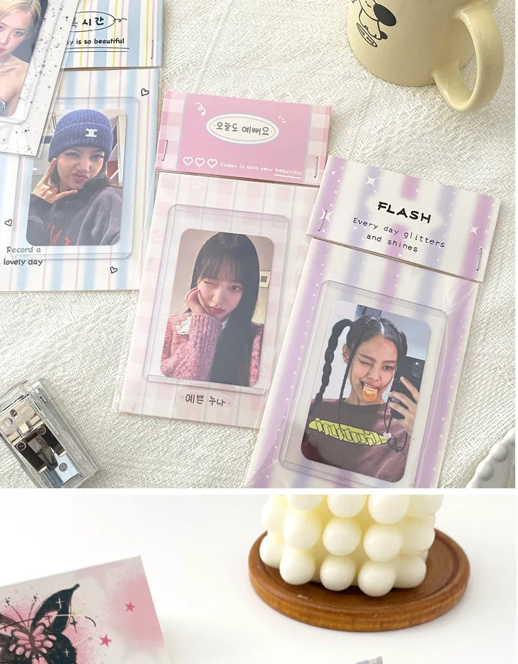 10set Kawaii Kpop Photocard Holder Photo Card Collection Bag DIY Accessories Christmas Packing Bag School Stationery