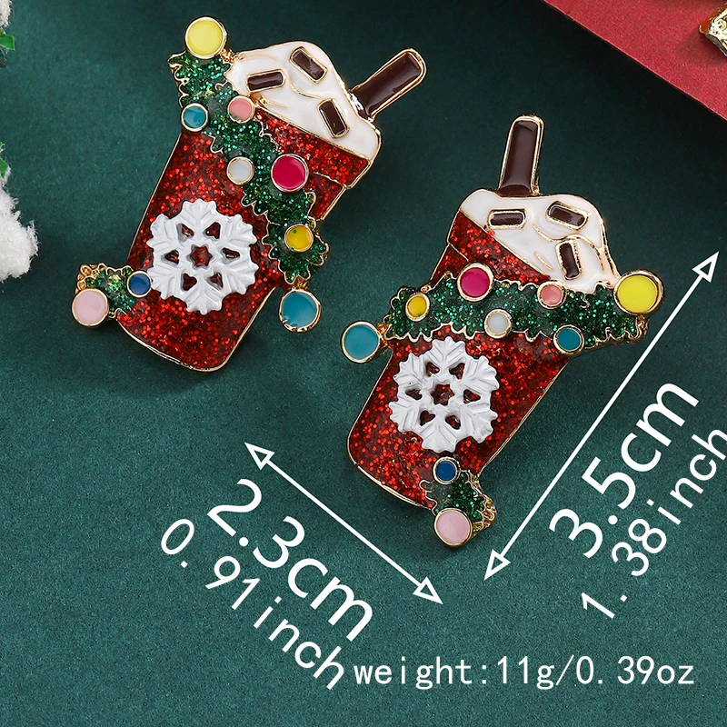 Christmas Drop Earrings For Women Shiny Rhinestone Santa Claus Xmas Tree Snowman Elk Snowflake Long Tassel Dangle Earring Gifts