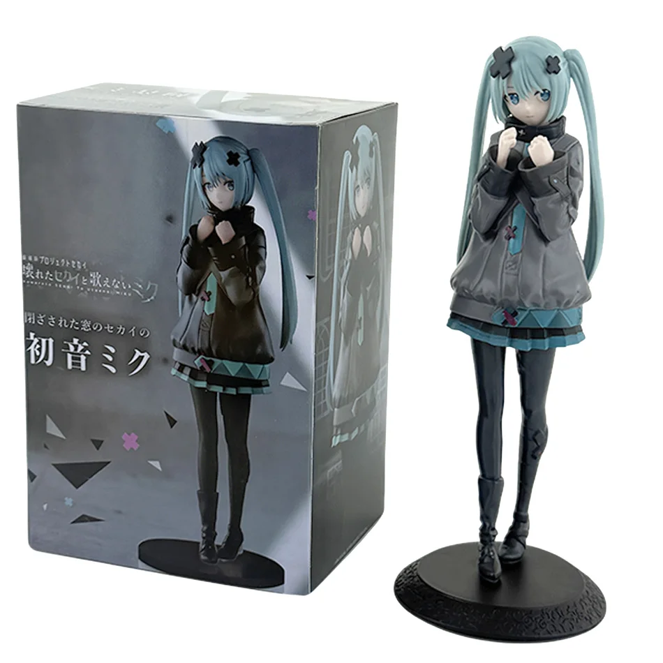 New 8inch Hatsune Miku In A World With Closed Windows Collectible Anime Action Kwaii Miku Figures Model Toys Christmas Gifts