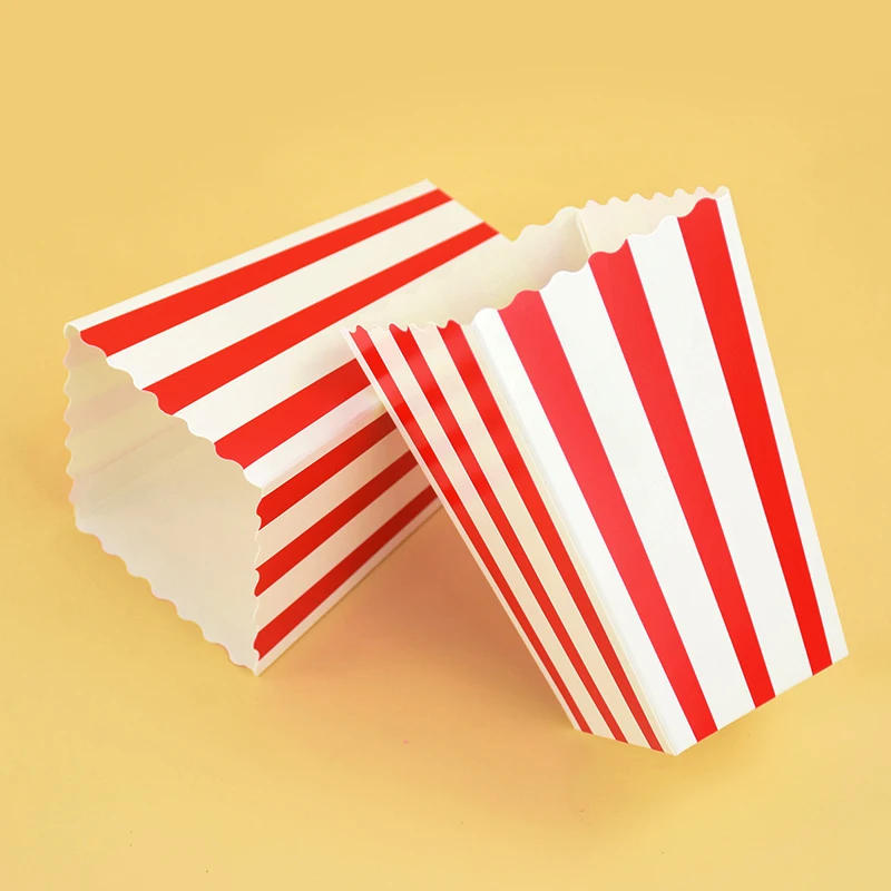 20/50pcs Popcorn Box Buckets Fries Cup Movie Night Kids Birthday Party Favors Snack Container Bag Wedding Christmas Supplies