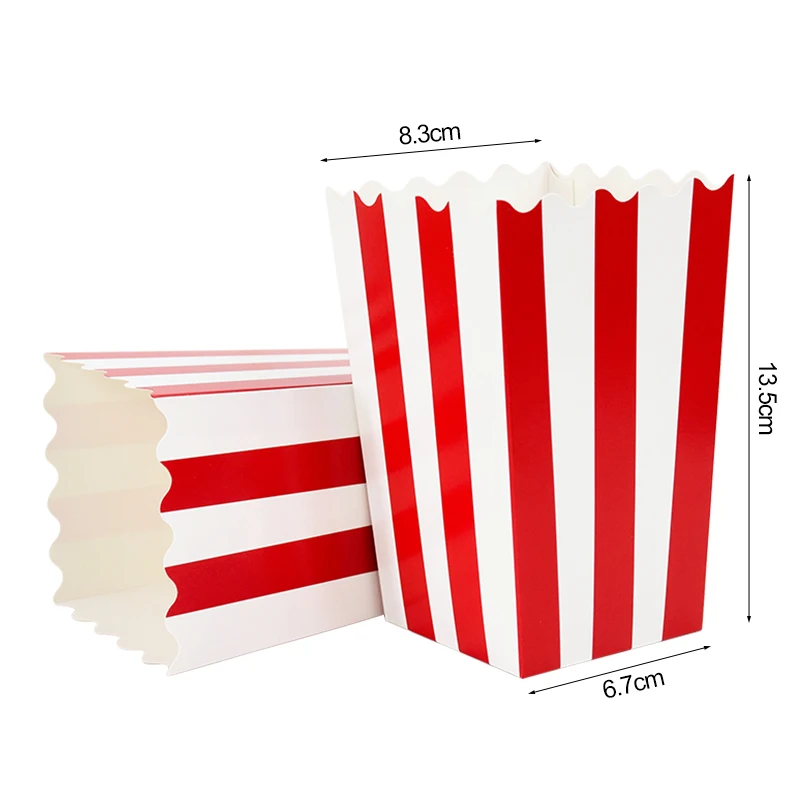 20/50pcs Popcorn Box Buckets Fries Cup Movie Night Kids Birthday Party Favors Snack Container Bag Wedding Christmas Supplies