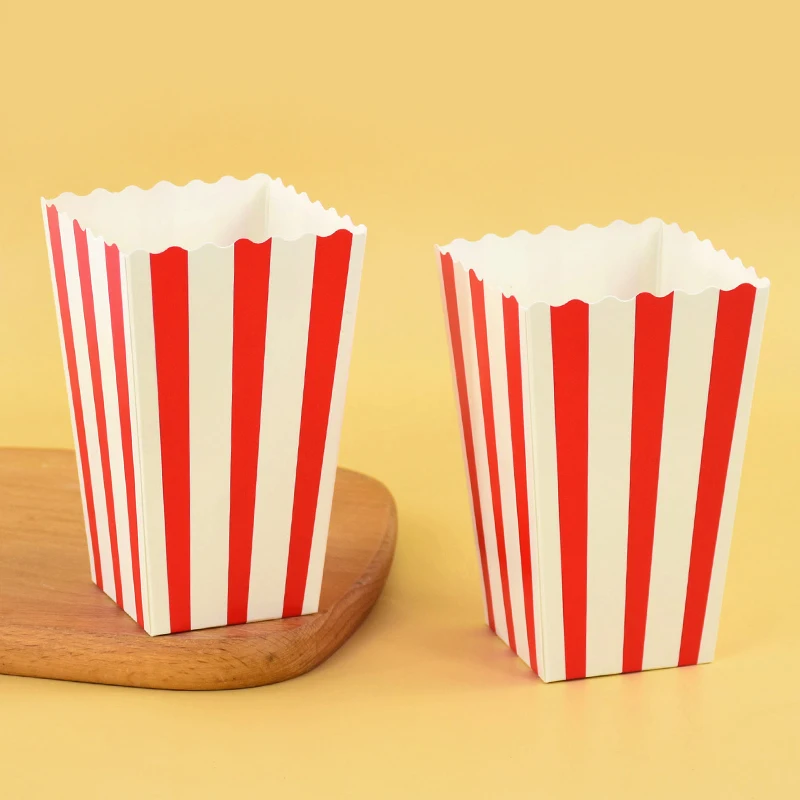 20/50pcs Popcorn Box Buckets Fries Cup Movie Night Kids Birthday Party Favors Snack Container Bag Wedding Christmas Supplies