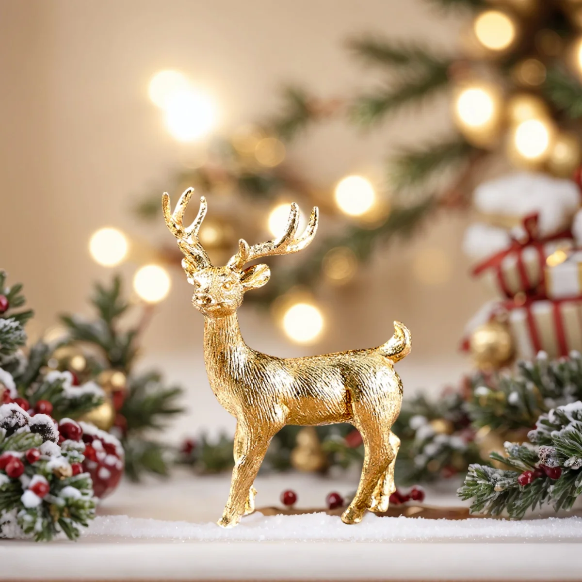 3PCS, Christmas mini Reindeer Resin Ornaments, colorful Three-Dimensional Deer Table Decoration Handicrafts