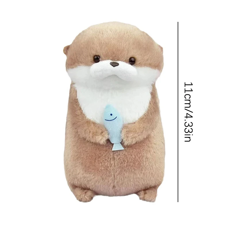 New 11cm Otter Doll Cute Little Otter Little Animal Plush Toy Cute Internet Red Wind Mini Doll Table Decoration Christmas Gift