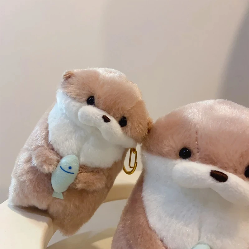 New 11cm Otter Doll Cute Little Otter Little Animal Plush Toy Cute Internet Red Wind Mini Doll Table Decoration Christmas Gift