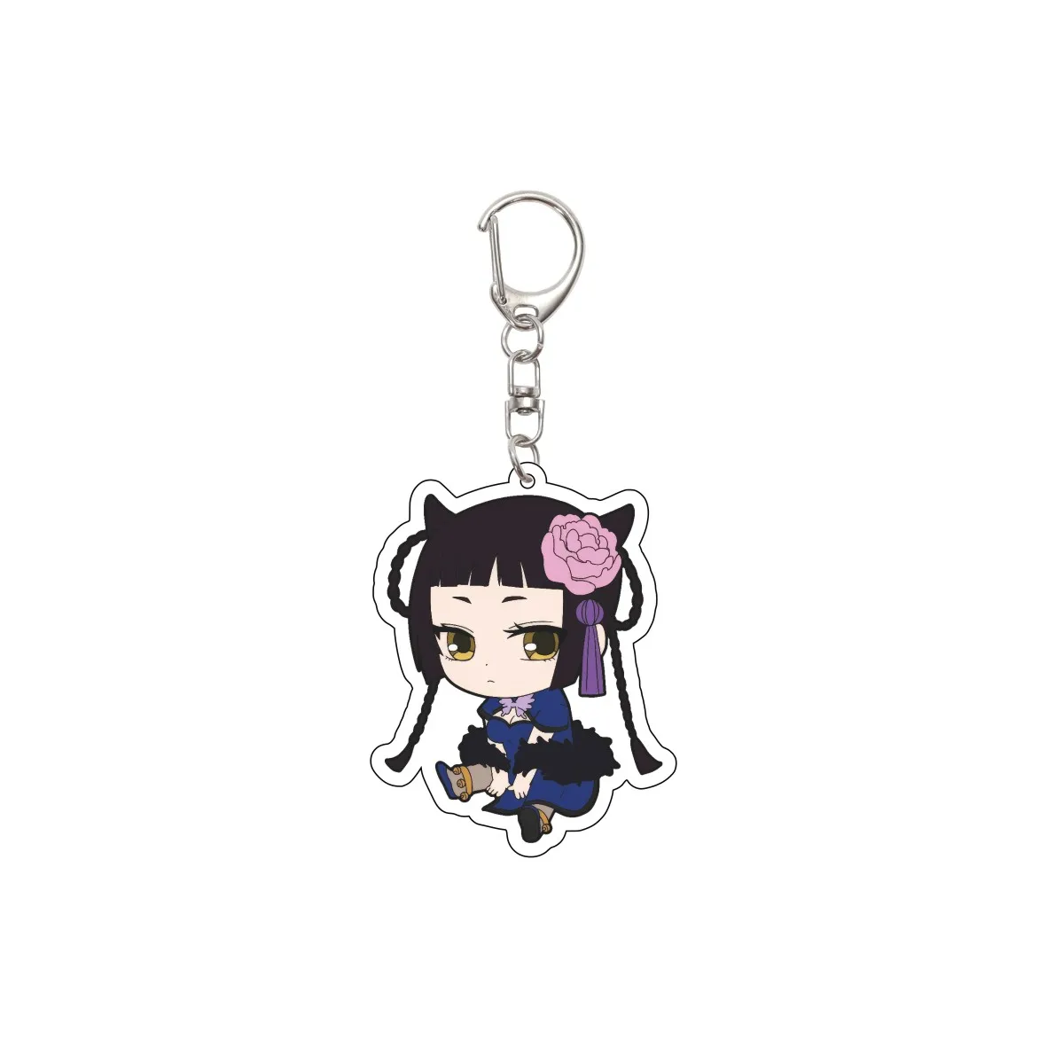 55MM Anime Keychain Ciel Phantomhive/Sebastian Michaelis/Baldroy Key Chain Acrylic Model Plate Christmas Gifts