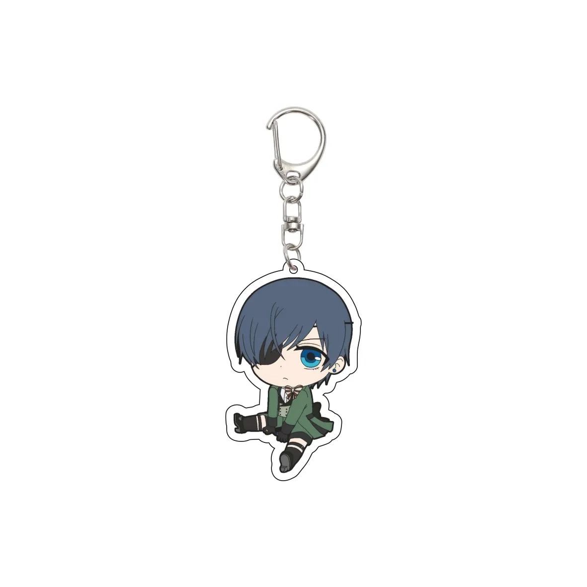 55MM Anime Keychain Ciel Phantomhive/Sebastian Michaelis/Baldroy Key Chain Acrylic Model Plate Christmas Gifts