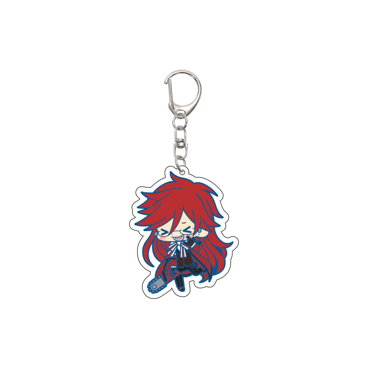55MM Anime Keychain Ciel Phantomhive/Sebastian Michaelis/Baldroy Key Chain Acrylic Model Plate Christmas Gifts