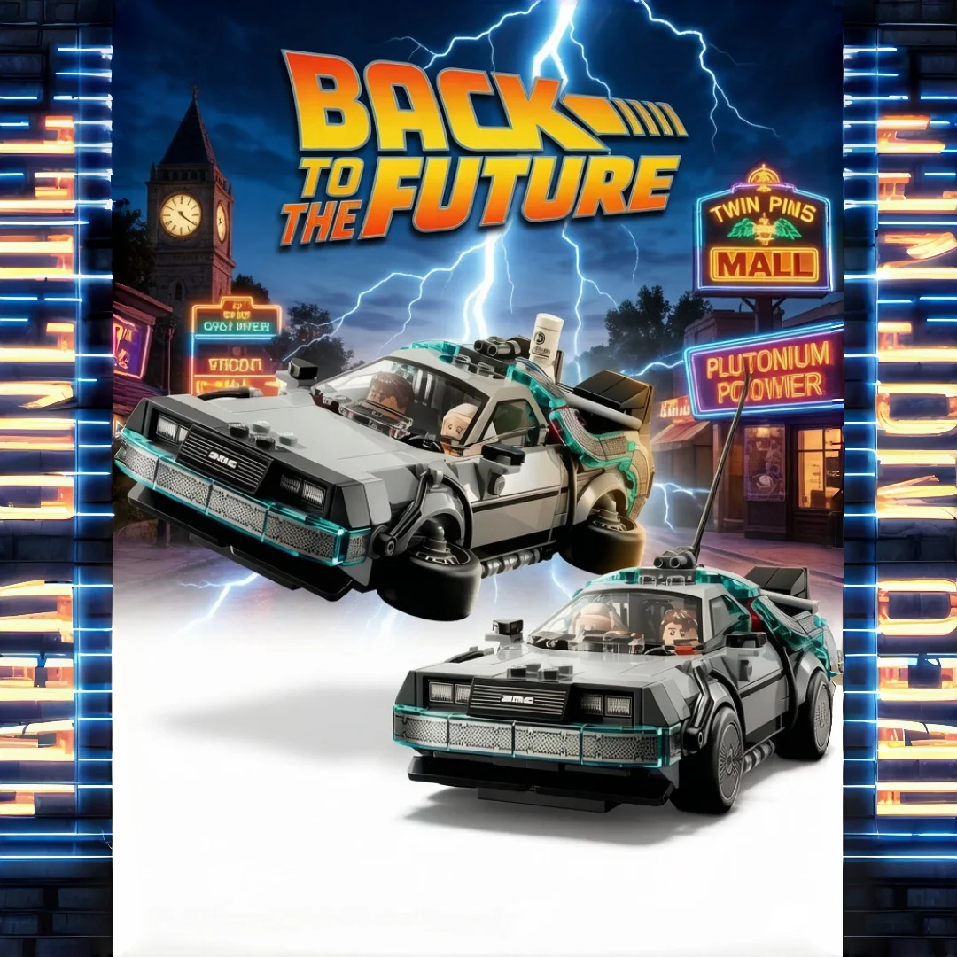 IN STOCK NEW MOC Back to the Future Time Machine Sports Car Building Block Model Bricks DIY Toy Birthday Christmas Gifts