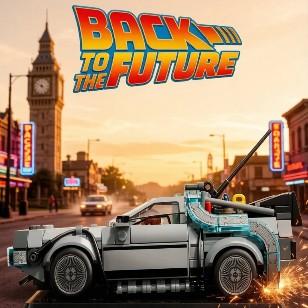 IN STOCK NEW MOC Back to the Future Time Machine Sports Car Building Block Model Bricks DIY Toy Birthday Christmas Gifts