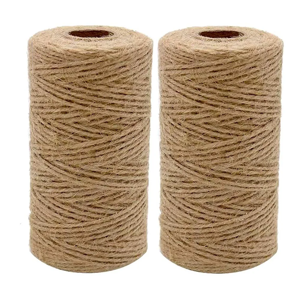 2MM 100M/lot Natural Jute Twine Cord Brown Twine Rope Jute Rope  For DIY Crafts Gift Wrapping Wedding Christmas Decor