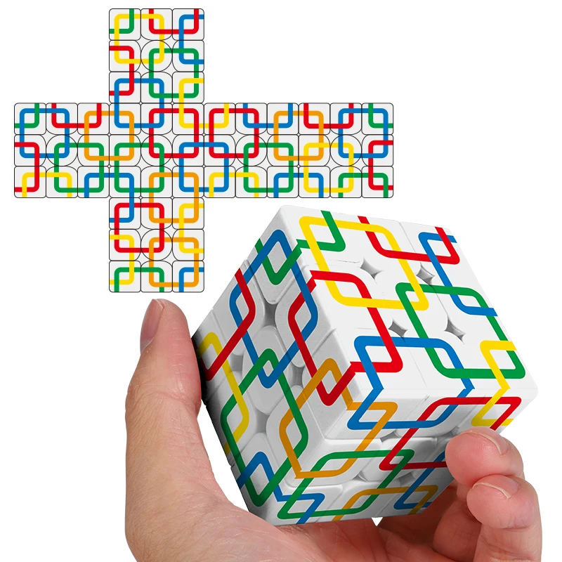Square Grid Speed Cube, 3x3 Speed Cube Puzzle Cube, 3x3x3 Puzzle, Ideal Cube Puzzle Toy for Kids and Adults, Christmas/Birthday
