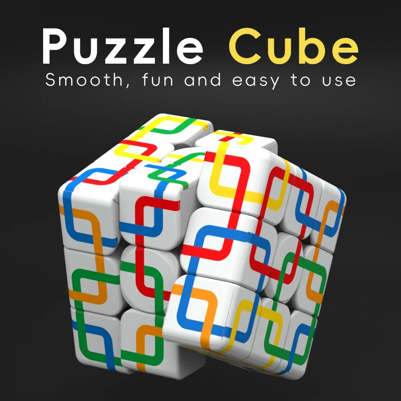 Square Grid Speed Cube, 3x3 Speed Cube Puzzle Cube, 3x3x3 Puzzle, Ideal Cube Puzzle Toy for Kids and Adults, Christmas/Birthday