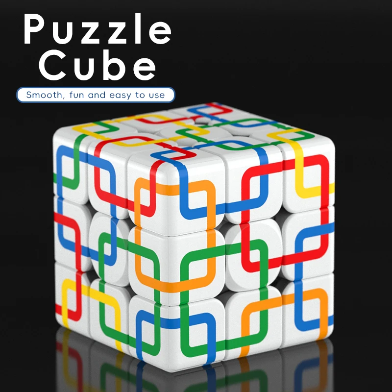 Square Grid Speed Cube, 3x3 Speed Cube Puzzle Cube, 3x3x3 Puzzle, Ideal Cube Puzzle Toy for Kids and Adults, Christmas/Birthday