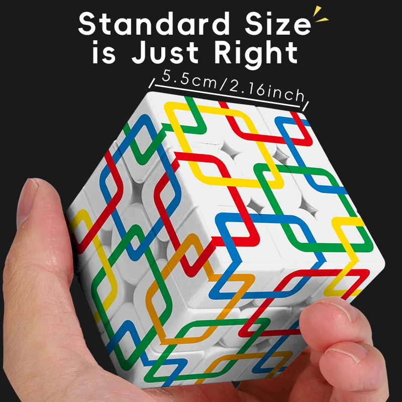Square Grid Speed Cube, 3x3 Speed Cube Puzzle Cube, 3x3x3 Puzzle, Ideal Cube Puzzle Toy for Kids and Adults, Christmas/Birthday
