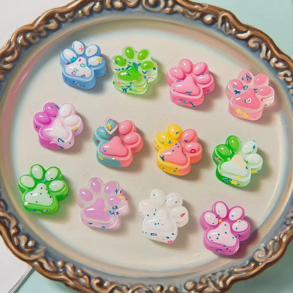 10pcs Mini Cute Cat Claw Plush Pinch Fun Colorful Halloween Christmas Party Pack Fillers for Pressure Reduction Cartoon Style