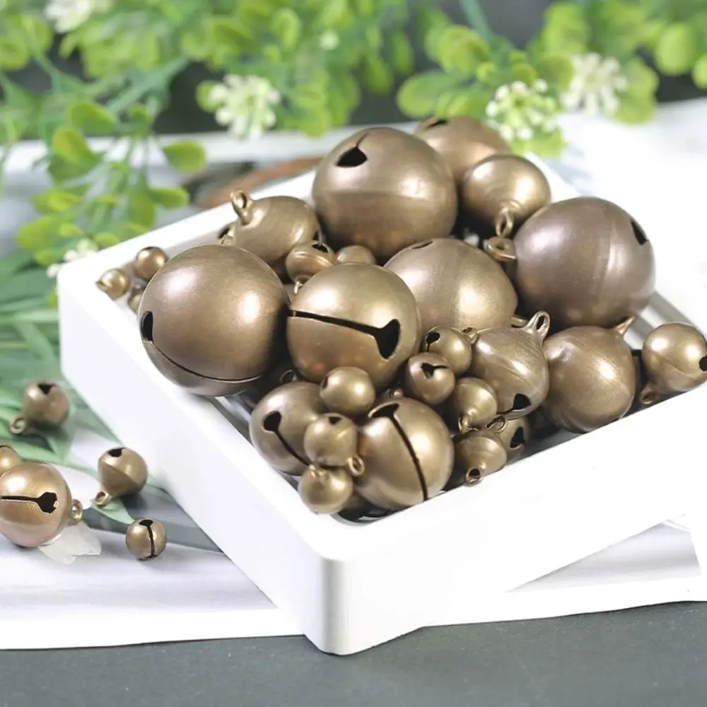 6/8/10/12/14/16/18/20/25mm Bronze Metal Jingle Bells Loose Beads Festival Party Christmas Decoration DIY Crafts Accessories