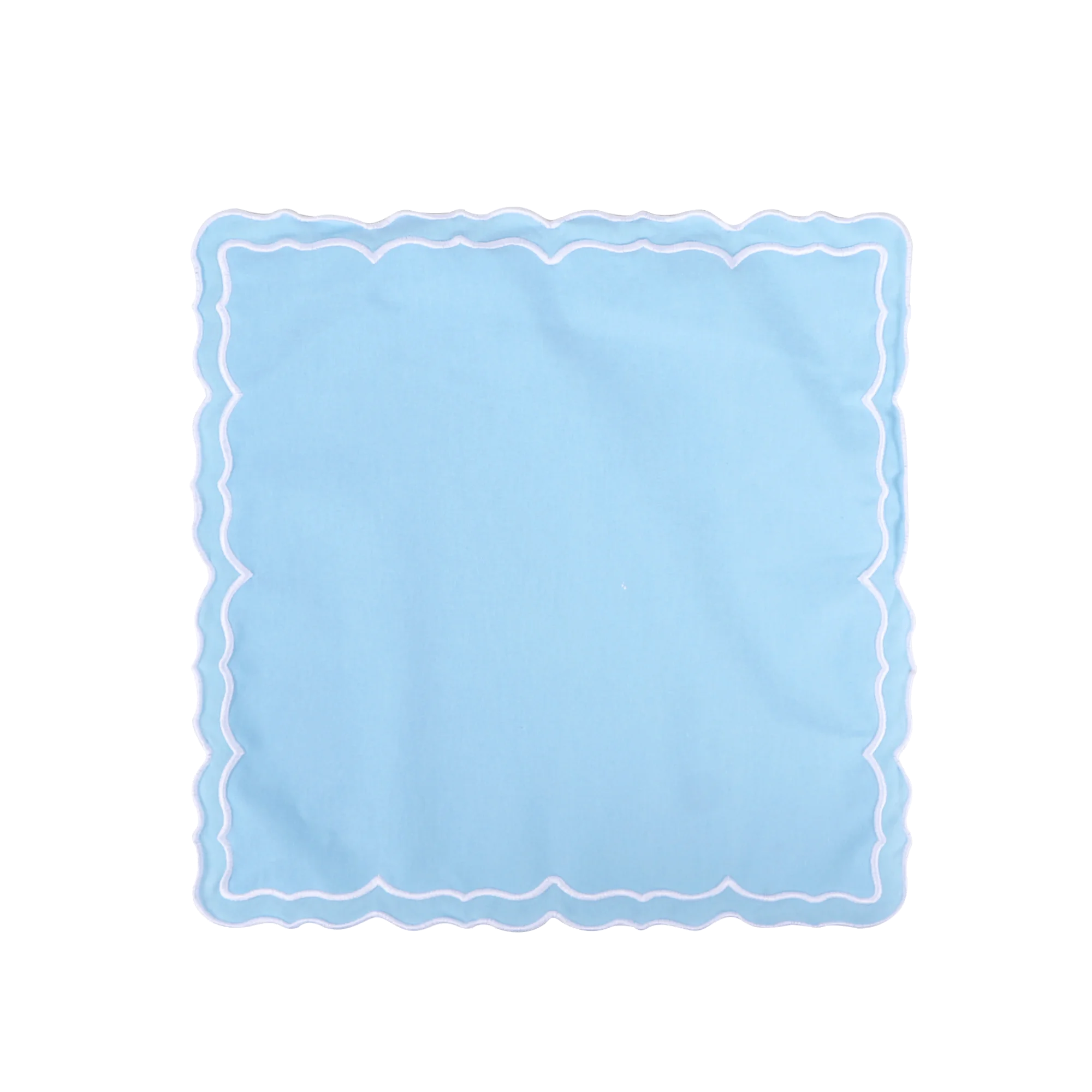 Lotus Shaped Embroidered Edge Napkins 4pcs/set Thickened Pure Cotton Breathable Placemats for Weddings Christmas Daily Party