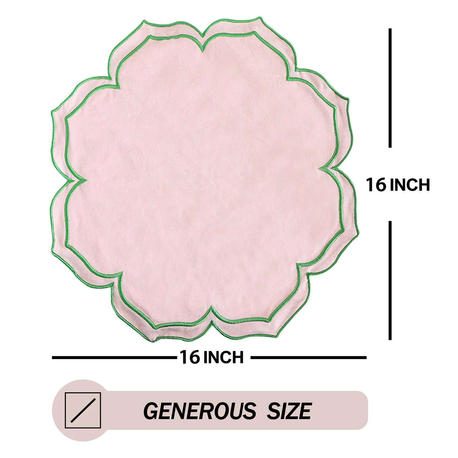 Lotus Shaped Embroidered Edge Napkins 4pcs/set Thickened Pure Cotton Breathable Placemats for Weddings Christmas Daily Party