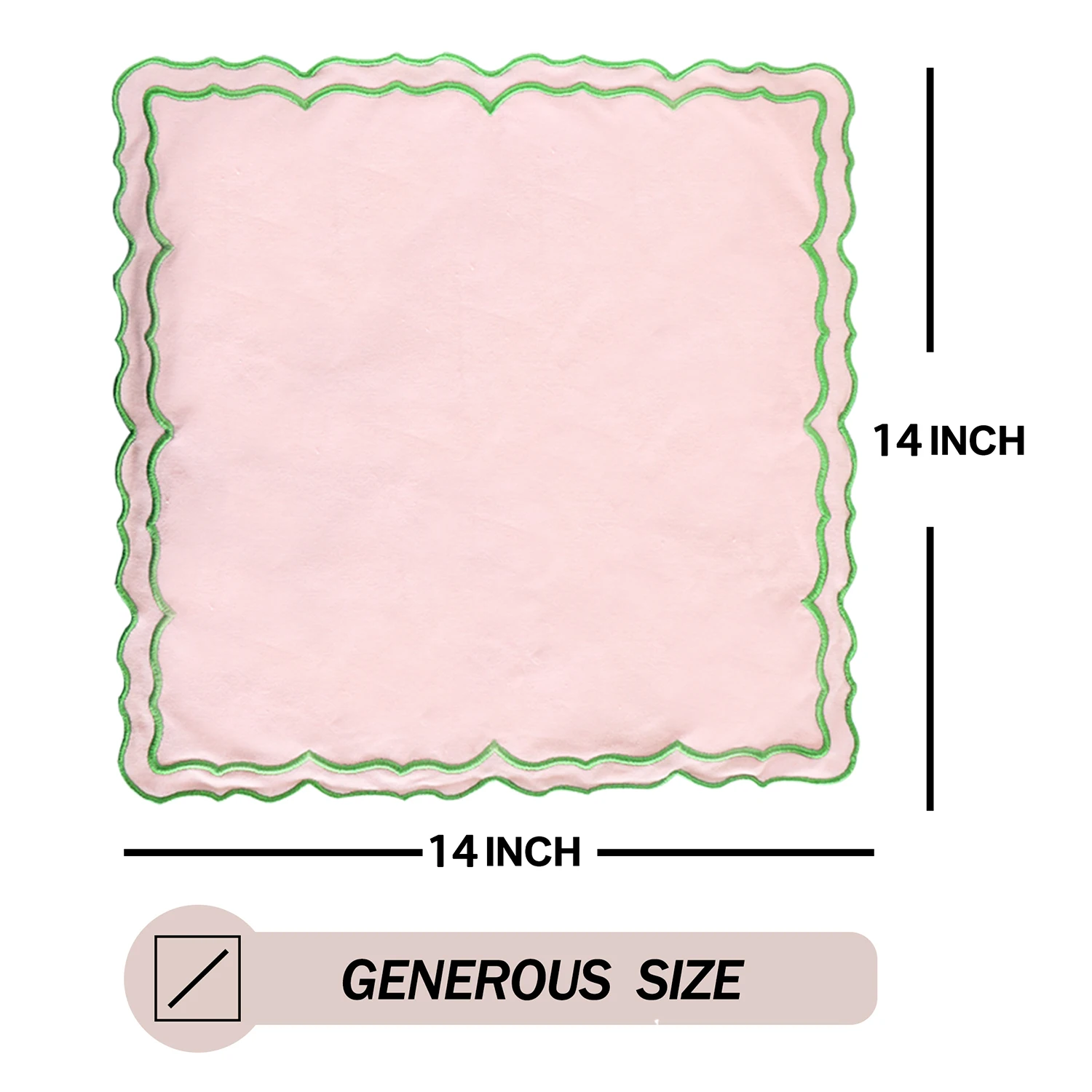 Lotus Shaped Embroidered Edge Napkins 4pcs/set Thickened Pure Cotton Breathable Placemats for Weddings Christmas Daily Party