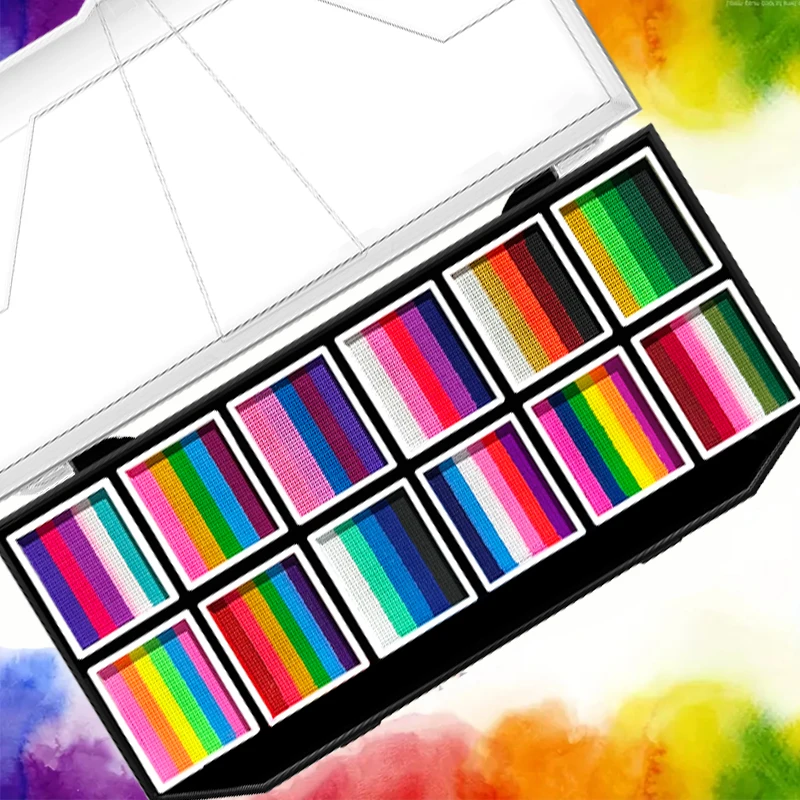 12 Grids colors Face painting Body paint Makeup rainbow Water-based Colorful Painting Set Christmas Palette for Adults and Kids