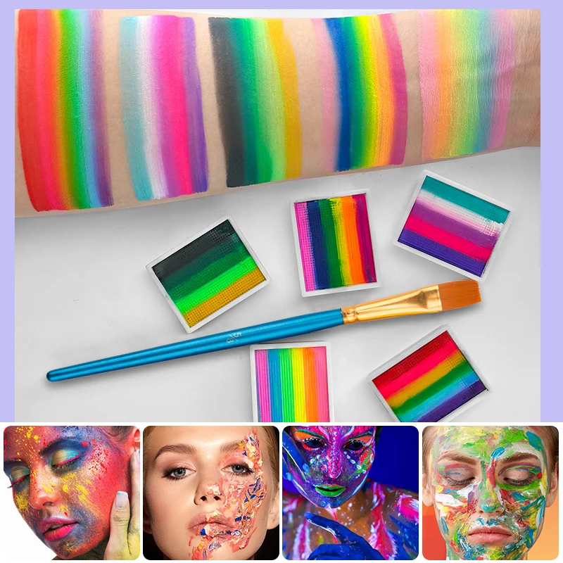 12 Grids colors Face painting Body paint Makeup rainbow Water-based Colorful Painting Set Christmas Palette for Adults and Kids