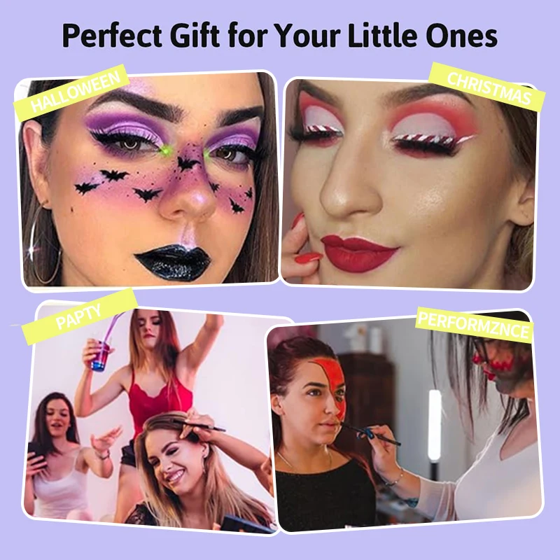 12 Grids colors Face painting Body paint Makeup rainbow Water-based Colorful Painting Set Christmas Palette for Adults and Kids