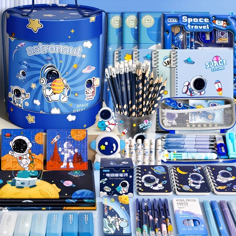 Capybara Stationery Set Cute Cuddle Bucket Portable for School Student Kids Gift Birthday Christmas Creative Art Desk Tool
