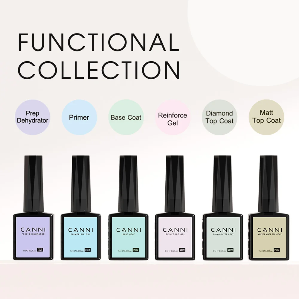 CANNI Hema Free Nail Gel Polish Christmas Red Color Collection Semi Permanent Nail Dehydrator Primer 9ml French Gorgeous Color