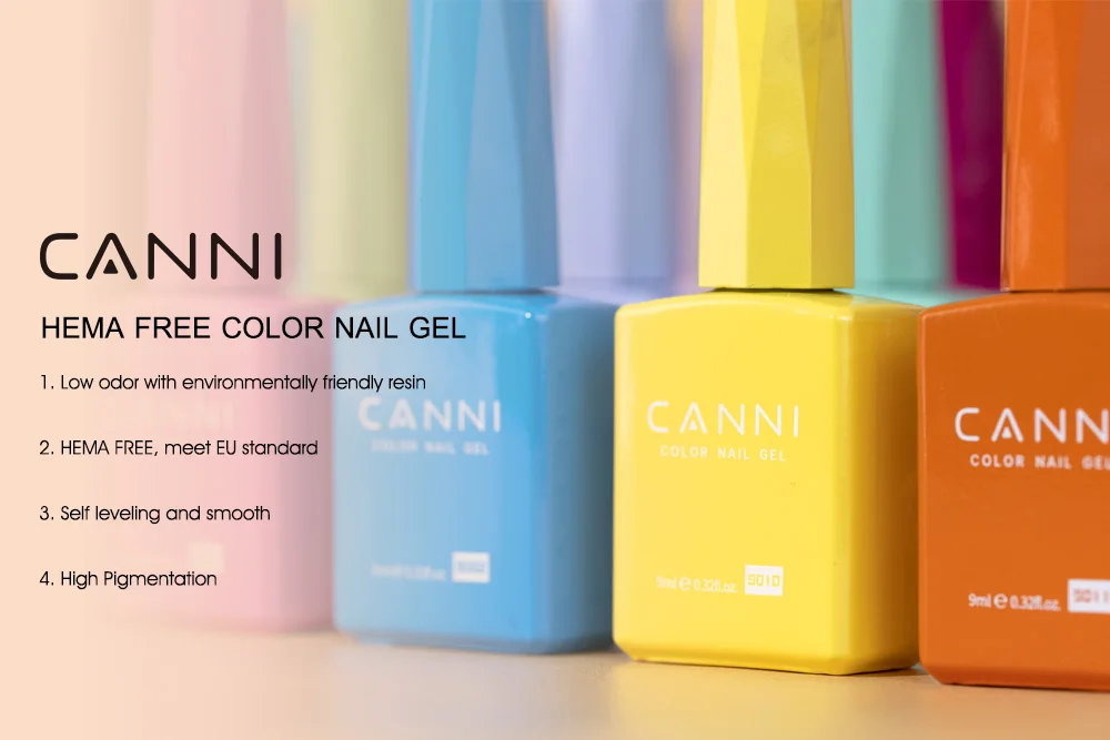 CANNI Hema Free Nail Gel Polish Christmas Red Color Collection Semi Permanent Nail Dehydrator Primer 9ml French Gorgeous Color