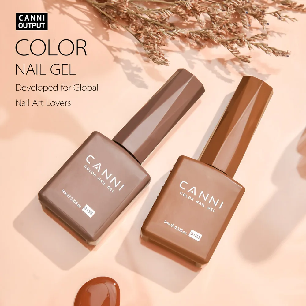 CANNI Hema Free Nail Gel Polish Christmas Red Color Collection Semi Permanent Nail Dehydrator Primer 9ml French Gorgeous Color