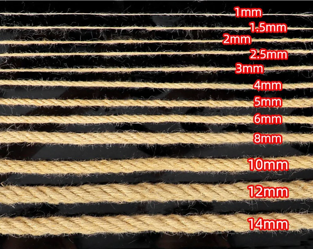 Natural Vintage Jute Rope Twine Christmas Crafts Jute Cord Thread Wedding Handmade DIY Party Ribbon Bows Decoration Cat Climbing