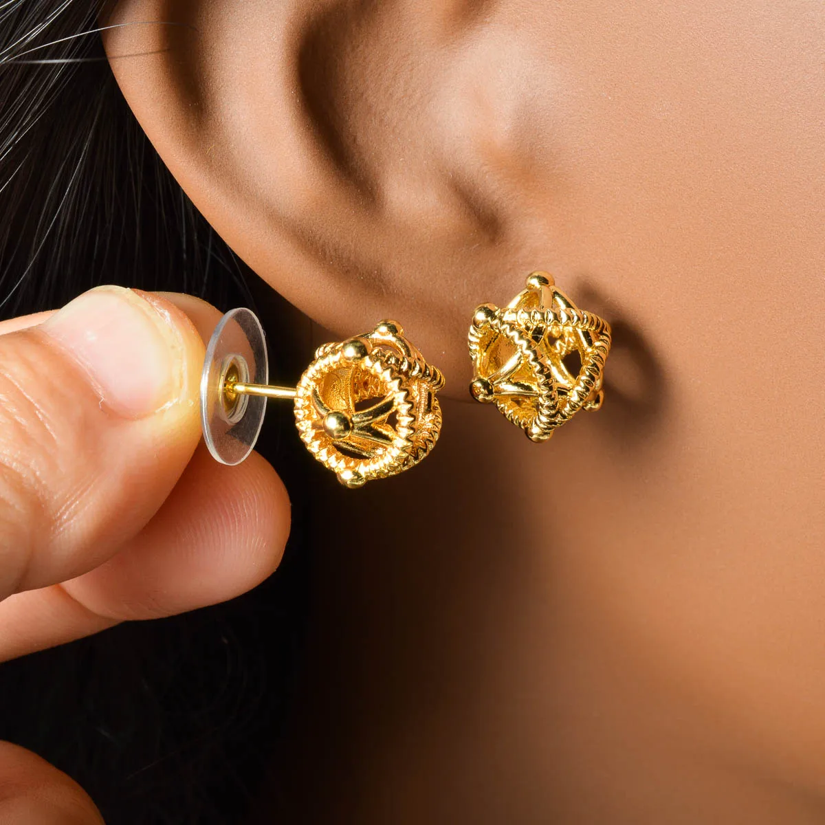 Gold Plated Bohemia Bride Earrings Luxury Dubai Jewelry for Women Wedding Valentine Anniversary Birthday Christmas Gift